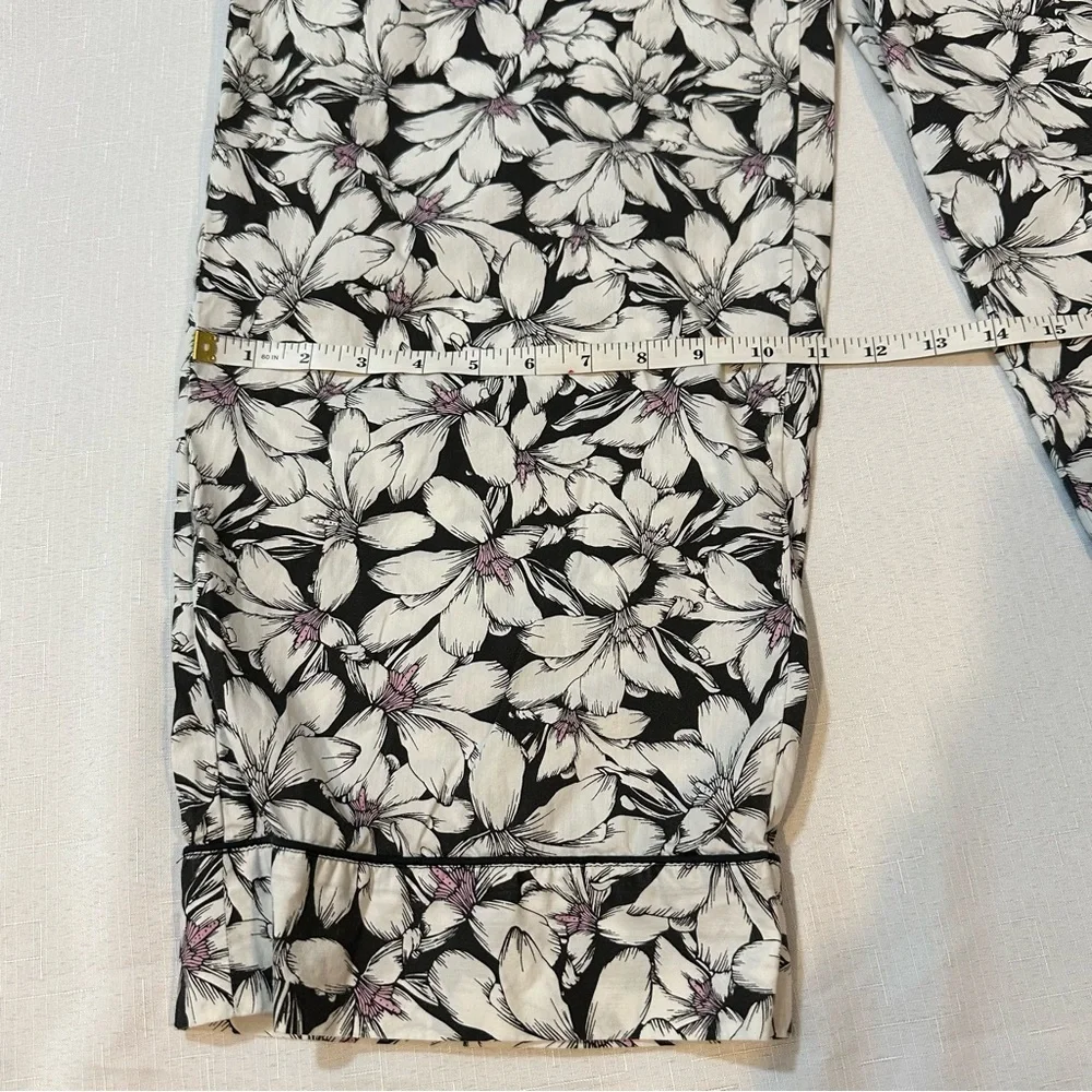 Soma Black White Floral Pajama Lounge Pants L - Picture 5 of 12